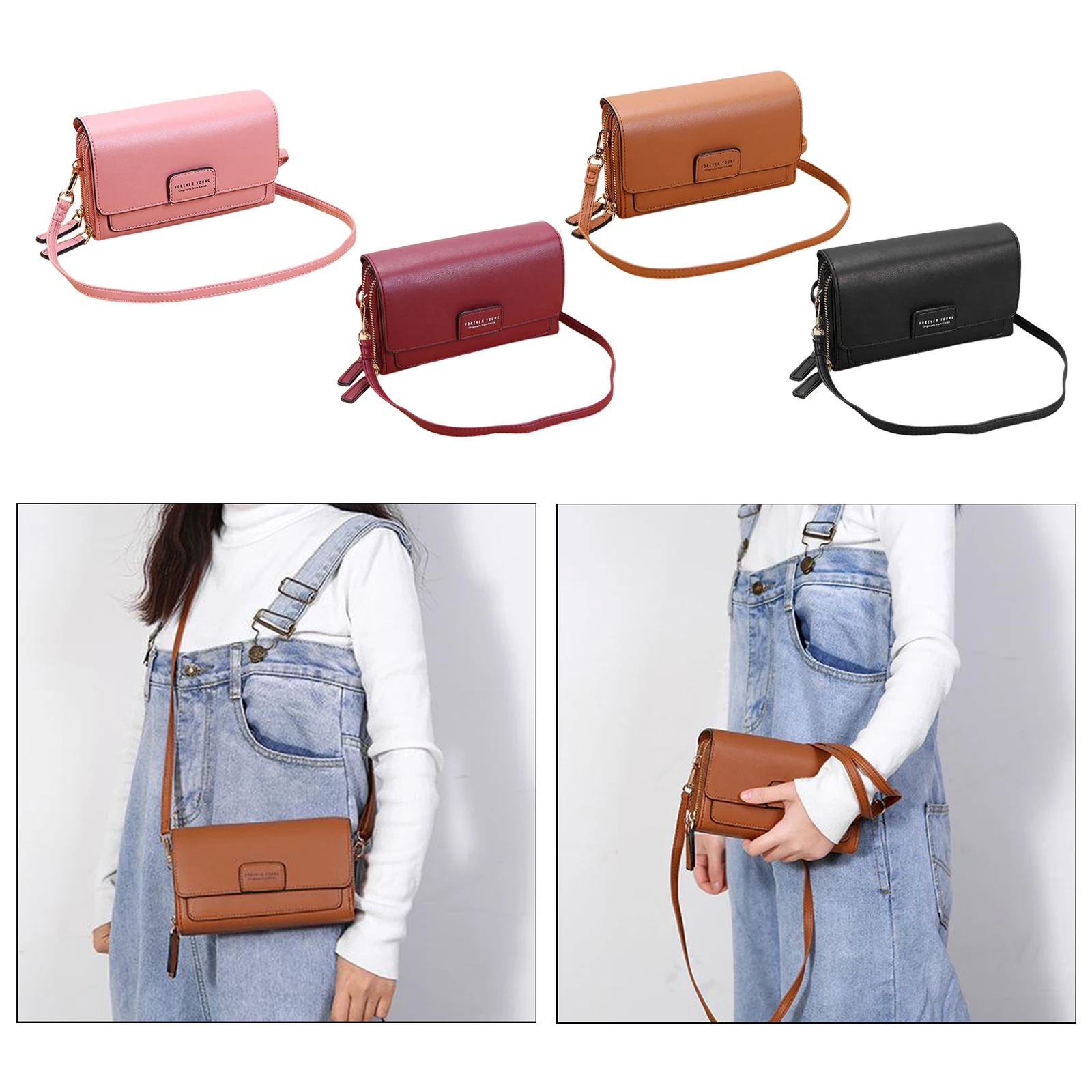 

Women's PU Leather Cross Body Bag with Shoulder Strap Crossbody Bag Clutch