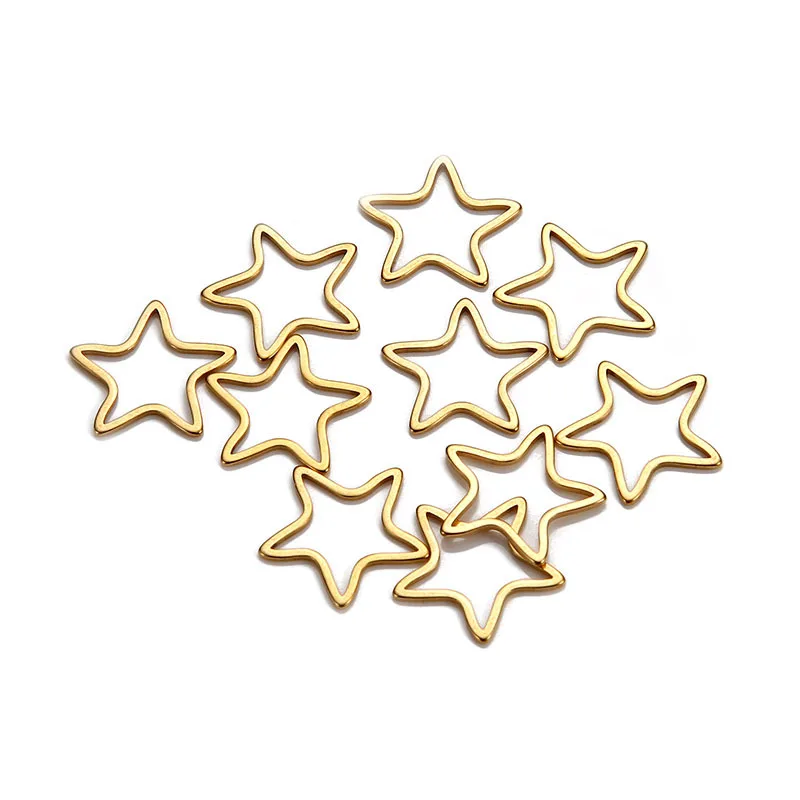 

Stainless Steel Hollow Star Charm IPG Plated 16x16mm Small Pendant Accessories for Necklace/Bracelet/Earring/Keychain 50pcs
