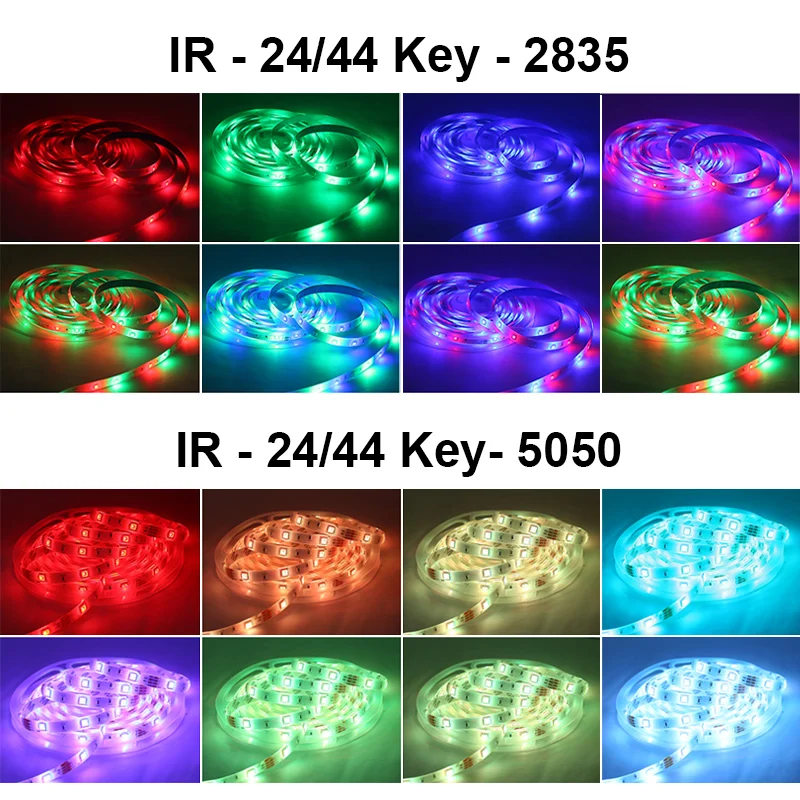 RGB 5050DC 5В Светодиодная лента гибкая Диодная для подсветки ПК ТВ Bluetooth USB 3Key Control IR