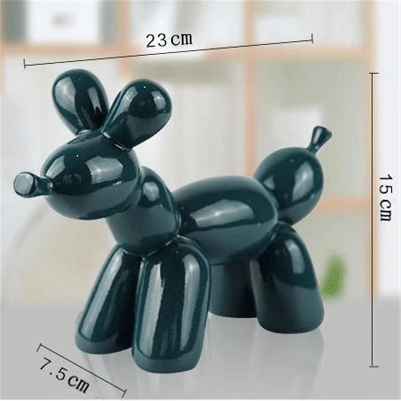

Creative Shiny Balloons Dog Statue Dog Art Sculpture Animals Figurine Resin Craftwork Home Decoration Accessories