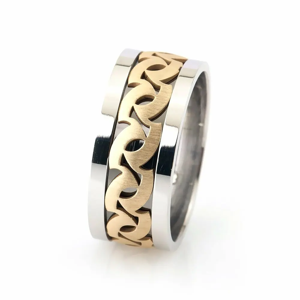 

Modern Design Motif 925 Sterling Silver Men 'S Wedding Ring