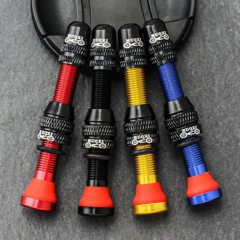 

MUQZI Bike Air Valve Stem Bike Tubeless Wheel Rust-proof Heavy-duty Bike Valve Stem Alloy Air Dust Cap for Bicycle Accessories