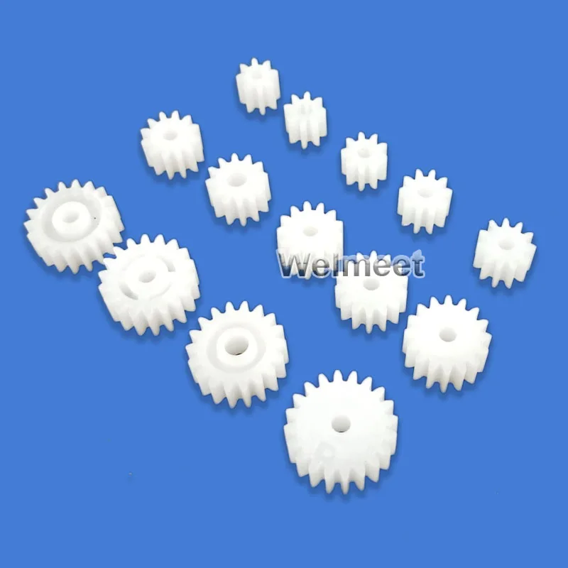 10 шт. зубцы 8T 9T 10T 11T 12T 13T 14T 16T 18T 20T Модуль 0 5 мм отверстие шпинделя пластиковый