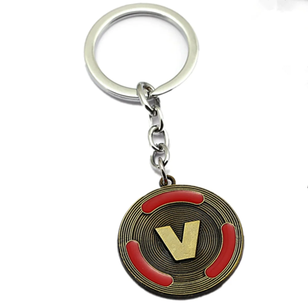 Game Jewelry V Coin Keychain For Men Metal Round Key Chain Rings Women Car Bag Pendant Llaveros Porte Clef Chaveiro Souvenir | Украшения и