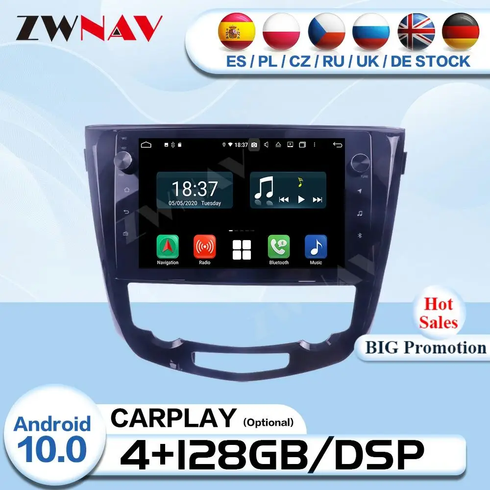

Carplay 2 Din Android для Nissan X-Trail Qashqai 2013 2014 2015 2016 2017 радио приемник аудио стерео GPS видеоплеер головное устройство