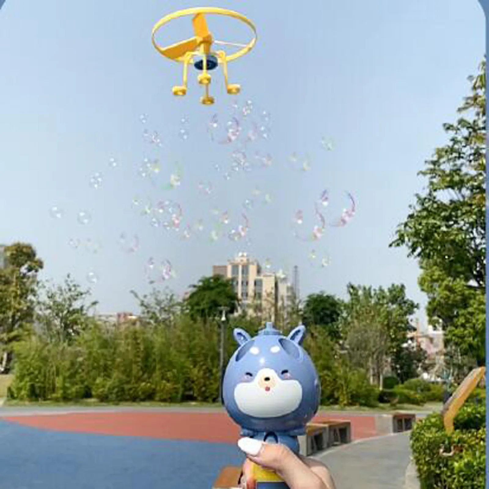

Hot Sale Non-electric Outdoor Toy Cartoon Animal Bamboo-dragonfly Bubble Machine For Kids Parent-child Toys Colorful Bubbles R5