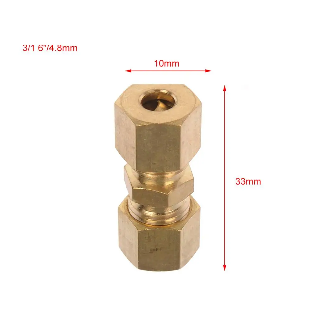 Латунный прямой Редуктор компрессионные фитинги Соединители подходят 3/16