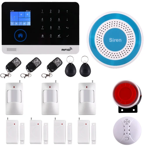 Option7 Беспроводная домашняя охранная Wi-Fi GSM GPRS Сигнализация приложение пульт дистанционного управления RFID карта Arm Disarm EN RU ES PL DE переключаемый - Цвет: Option7