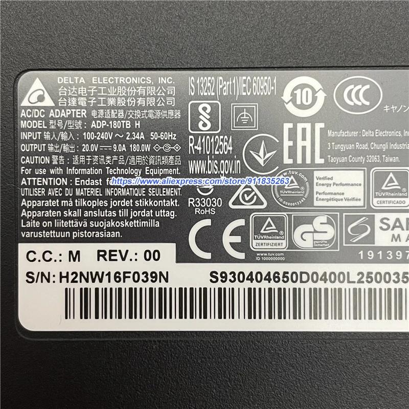 original adp 180tb h delta ac adapter 20v 9a power adapter for msi ms 17f5 gf75 thin creator z16 sword 15 gaming laptop charger free global shipping