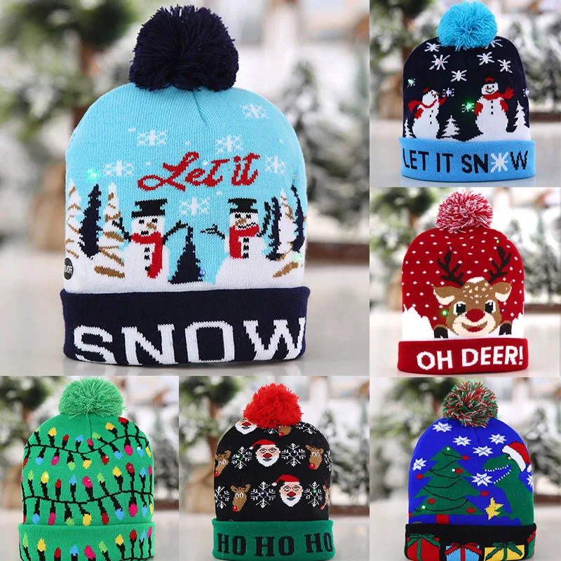 НОВАЯ РОЖДЕСТВЕНСКАЯ женская вязаная шапка зимняя теплая шапочка с мячом для