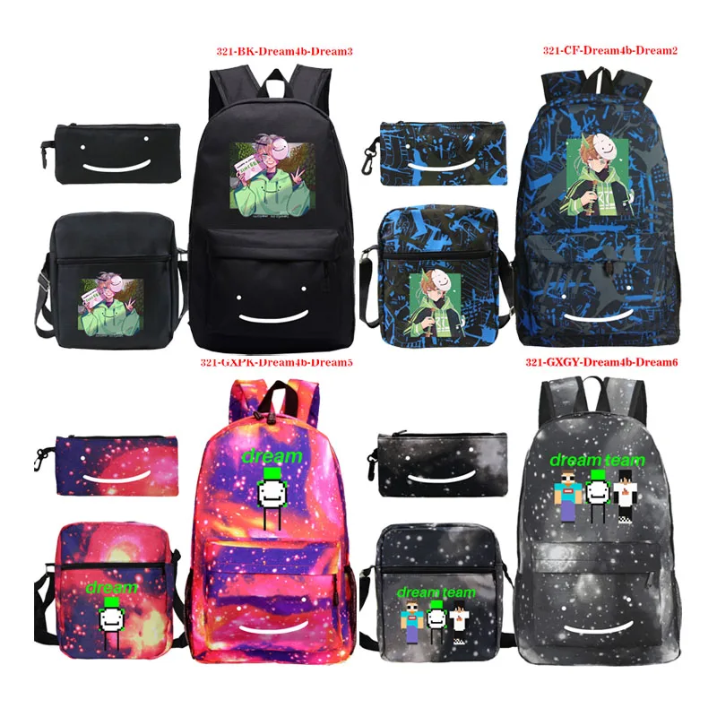 

3pcs/set Dream Merch Backpack Girls Boys Back to School Mochila Student Large Capacity Bookbag Teens Travel Backpacks