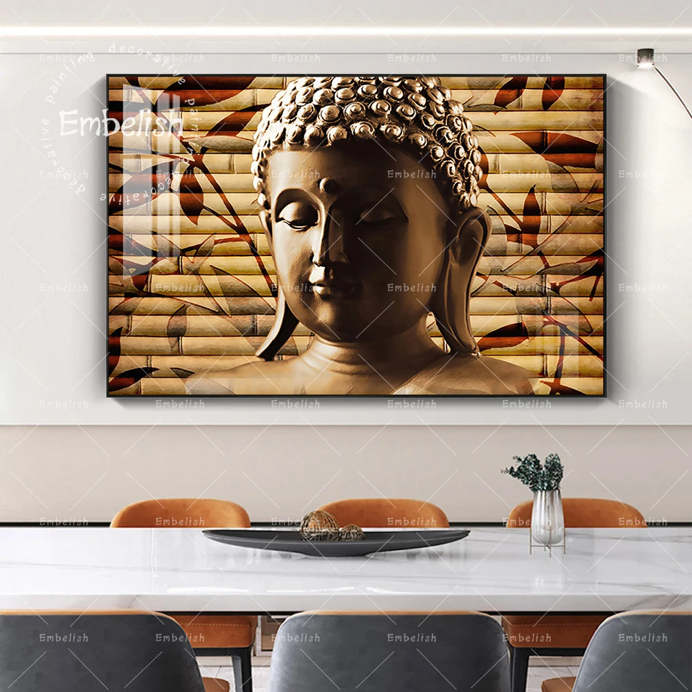 

1 Pieces Golden Buddha Lord God Statue Home Decor HD Canvas Paintings For Living Room Fashion Wall Artworks Office Pictures