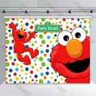 Nitree Сезам улица красный Elmo фотография Фон детский душ первый день Рождения Вечеринка фон в горошек винил фотостудия реквизит