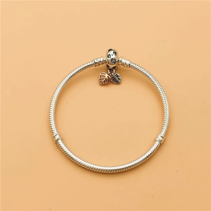 Цепочка из серебра 925 пробы с листьями и змеей|Гибкие жесткие браслеты| |