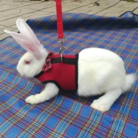 rabbit vest type traction rope pet mesh soft harness with leash small animal vest for hamster rabbit bunny pet supplies
