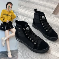 high top canvas shoes womens autumn and winter 2021 new flat bottom breathable student casual womens shoes platform sneakers