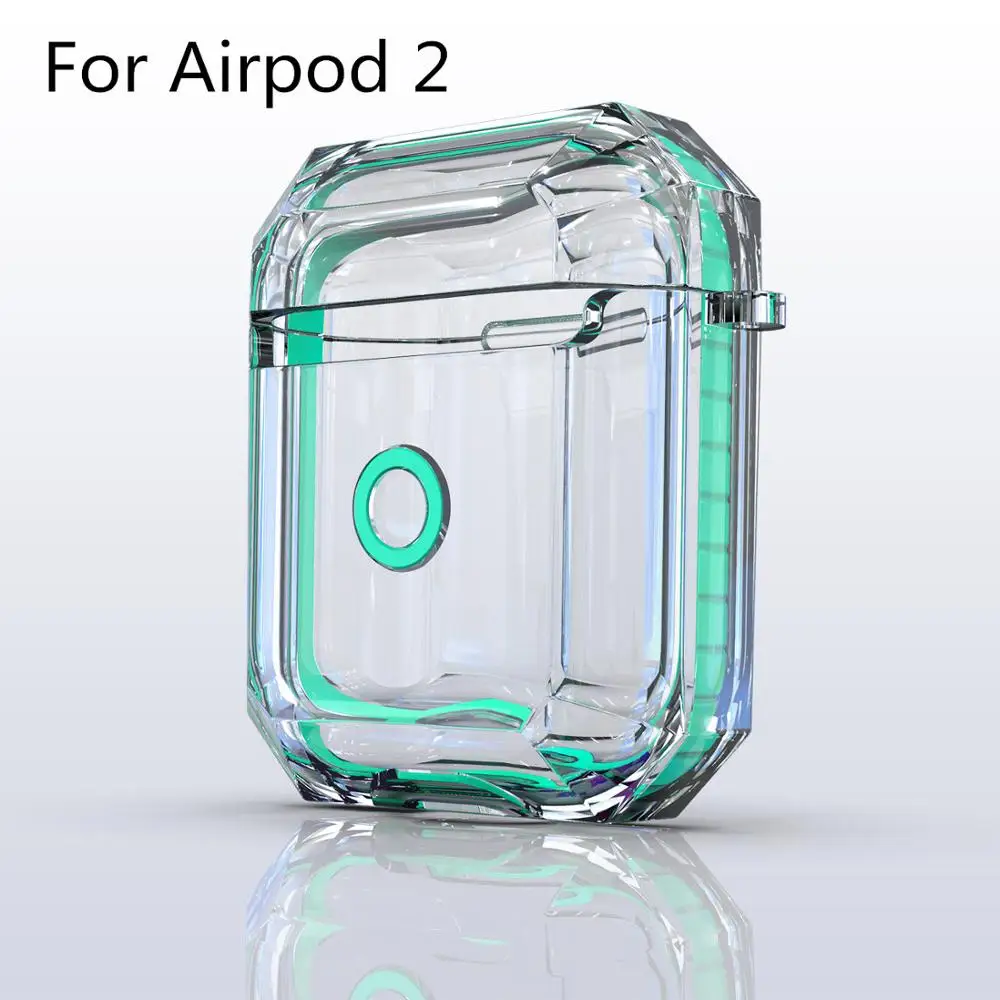 blue for 2 Мягкий прозрачный чехол для наушников Apple Air Pods, беспроводные наушники, защитный чехол, аксессуары для наушников, чехол для Airpod 1 2 - Цвет: blue for 2