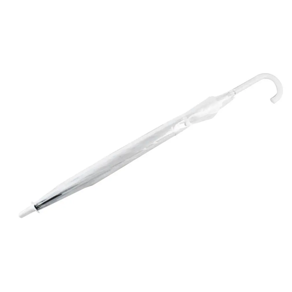 

Durable Transparent Long Handle Women Umbrella Semi-automatic Portable Size Girls Sunny Rainy Polyester Umbrella