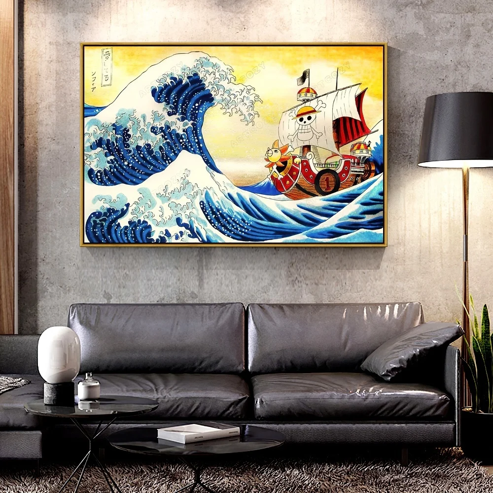 

Artcozy Great Wave Off Kanagawa Canvas Painting for Home Decoration Canvas Printings Spray Painting Abstract Waterproof Ink