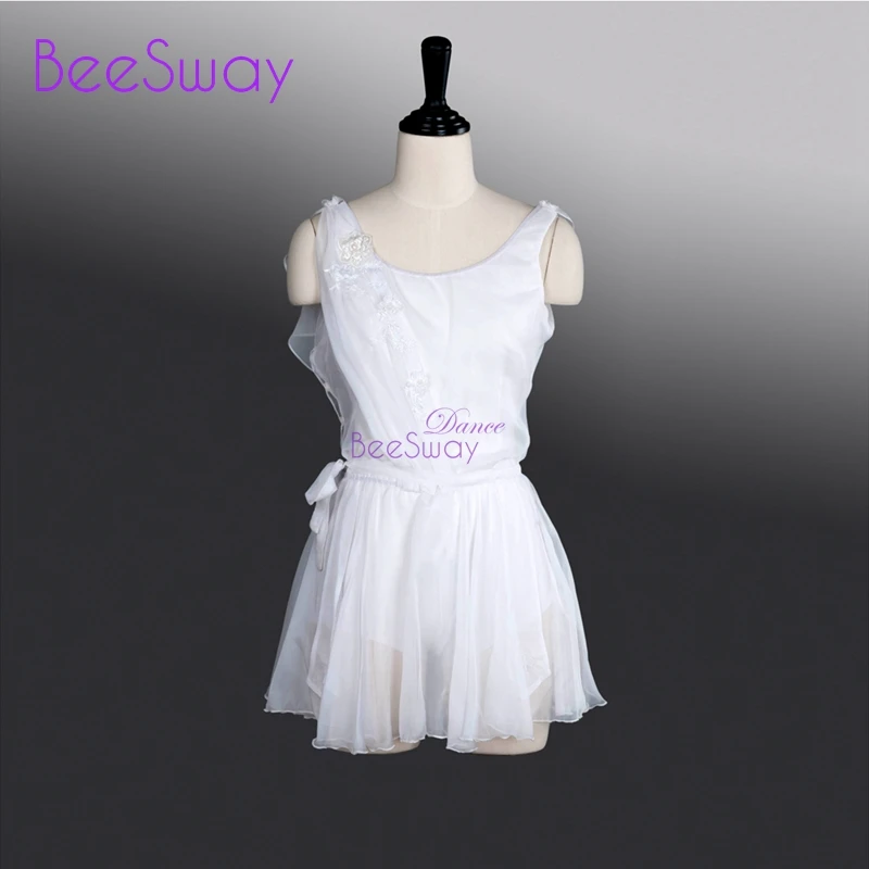 

white Professional Ballet Skirt Lilac Chiffon dance Stage Costume For Women Light Purple Attire Clothing Cupid ballet Dress