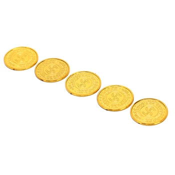 100Pcs/pack New Poker Casino Chips Bitcoin Model Bitcoin Gold Plating Plastic Prate Gold Coins Pirate Treasure Game Poker Chips 2