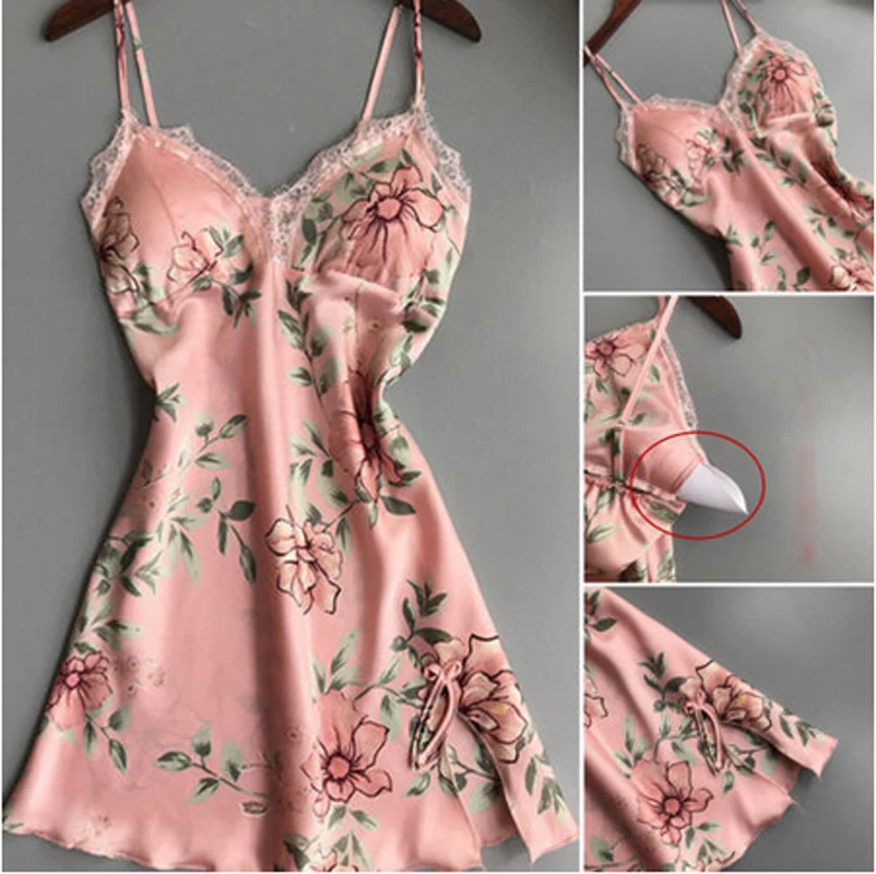 Сексуальное женское белье кружевное шелковое платье ночная рубашка пижама лето