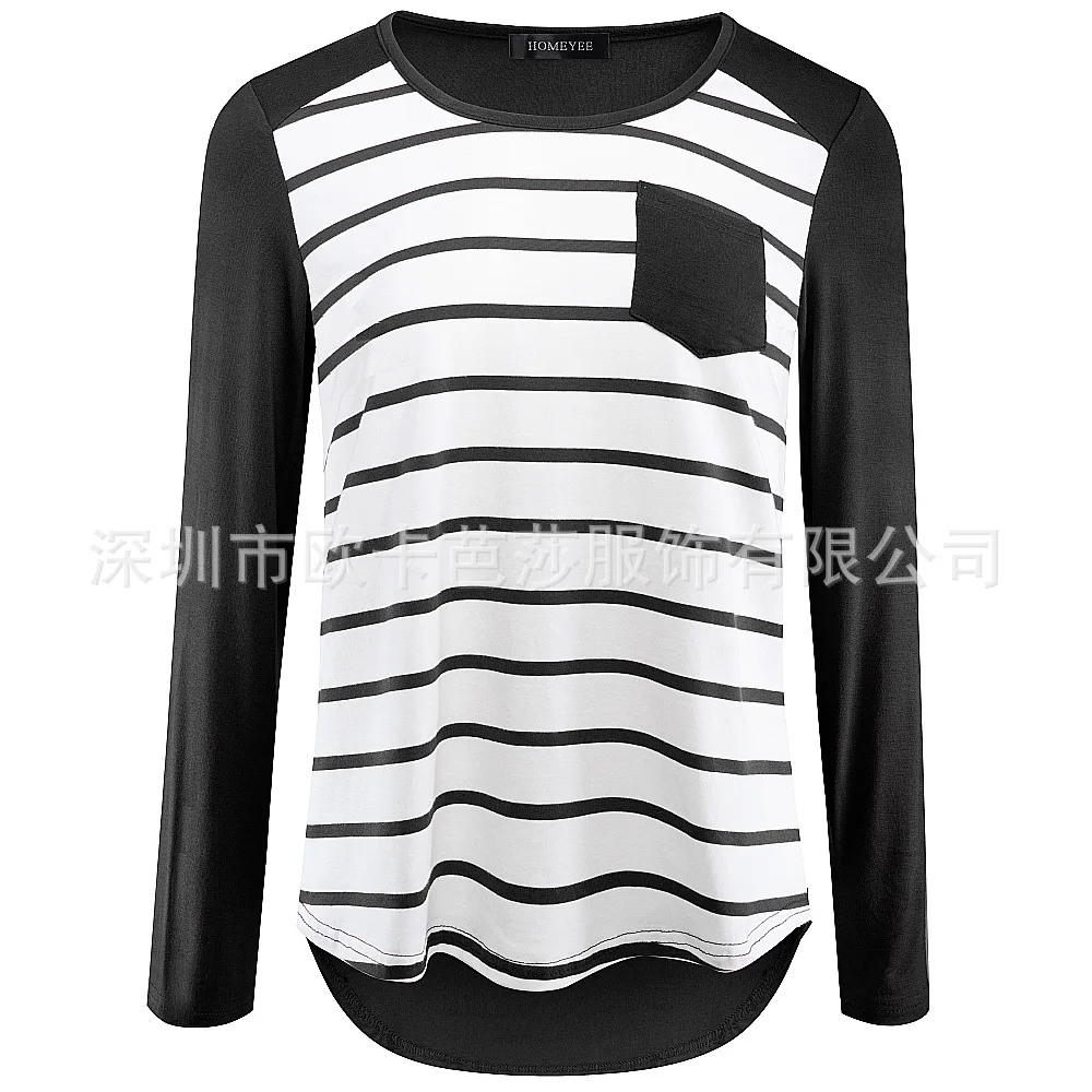 

New color contrast stitching top in autumn and winter