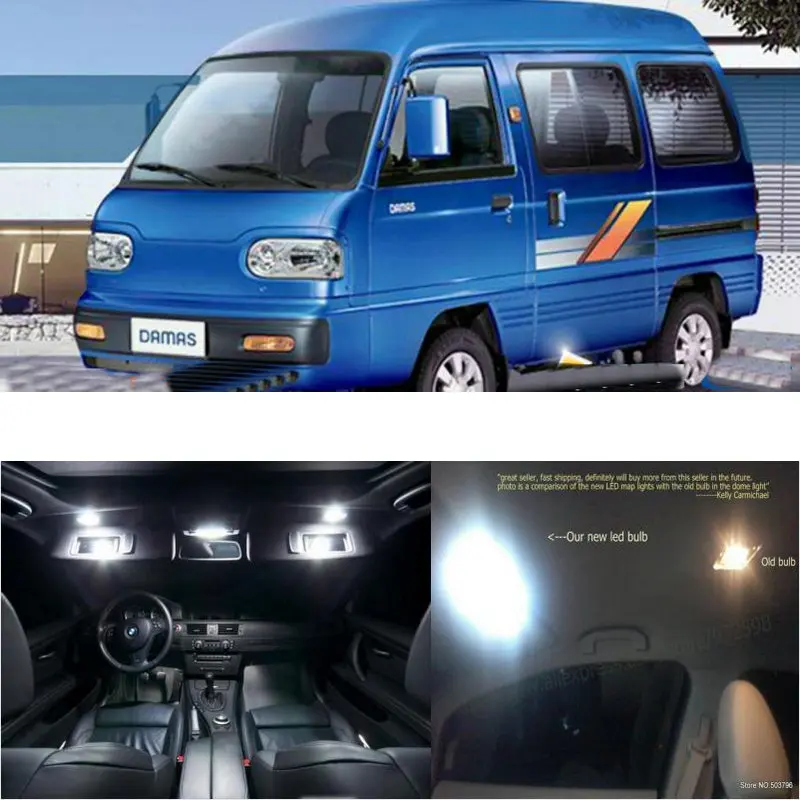 Светодиодный интерьер автомобиля огни для Daewoo damas 2 комнаты купольная карта стопы