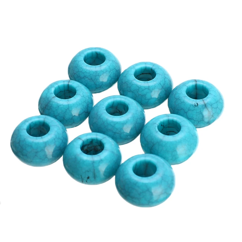 20 шт./лот косичка для волос с бусинами дреды кольцо синяя дредлоки трубчатые