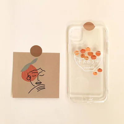 

Literature And Art Fresh Bowl Of Orange Transparent Mobile Phone Case Anti-falling Edging Protective Sleeve 2021 Succinct Style