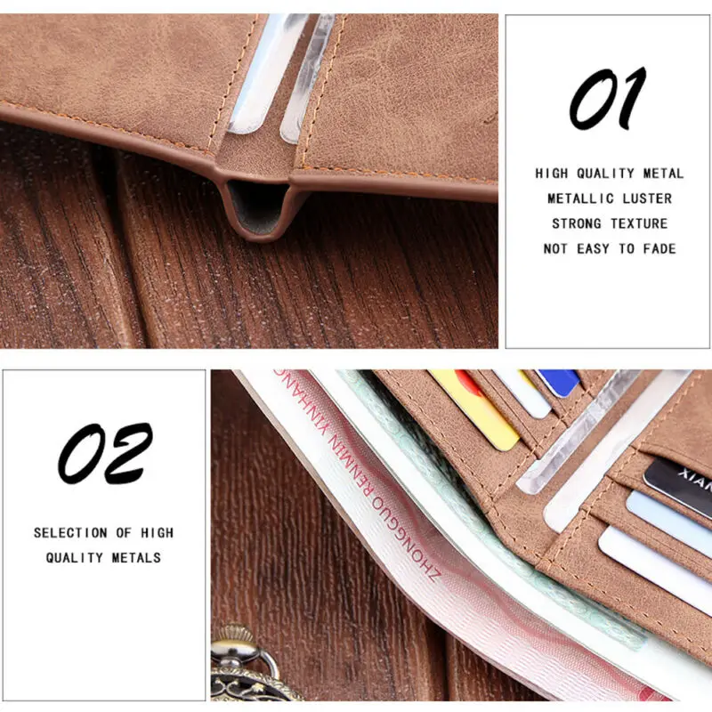 

Casual new Men's Wallets Leather Solid Luxury Bifold ID Card Holder Short Purse Wallet Billfold Business Male Slim Clutch Wallet