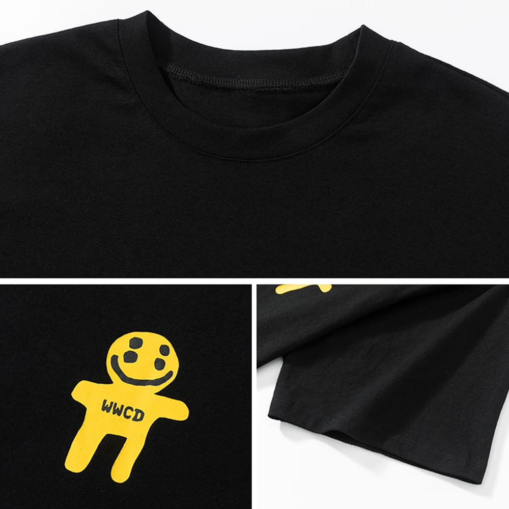 

Yellow Gingerbread Man Print T Shirt for Women 2021 Summer Loose Fit Casual Clothes Girls Oversized Harajuku Streetwear Top Tees