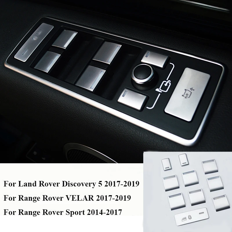 10 шт. Автомобильный Дверной подлокотник, кнопка Подъема Окна, Накладка для Land Rover Discovery 5 для Range Rover VELAR 17-19 для RR Sport 14-17