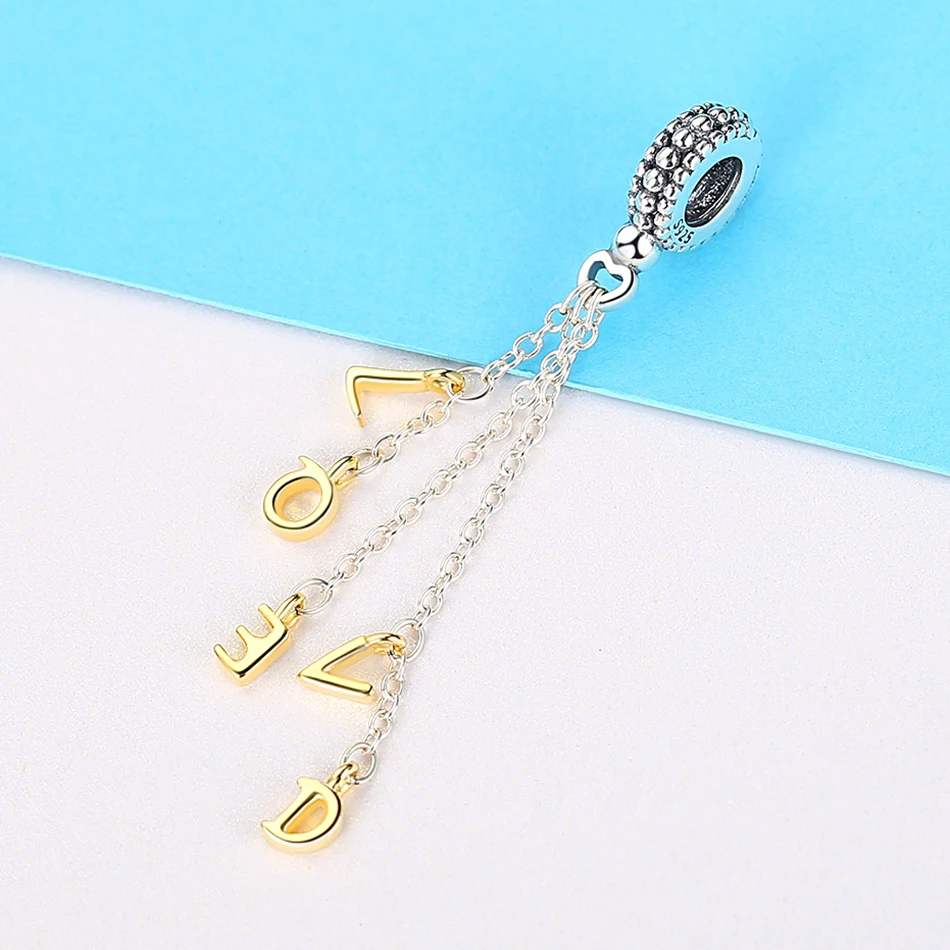 Золото любимым сценарий Шарм 925 стерлингового серебра кулон бусины подходят