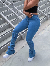 Simenual-pantalones vaqueros ajustados con bolsillos para mujer...