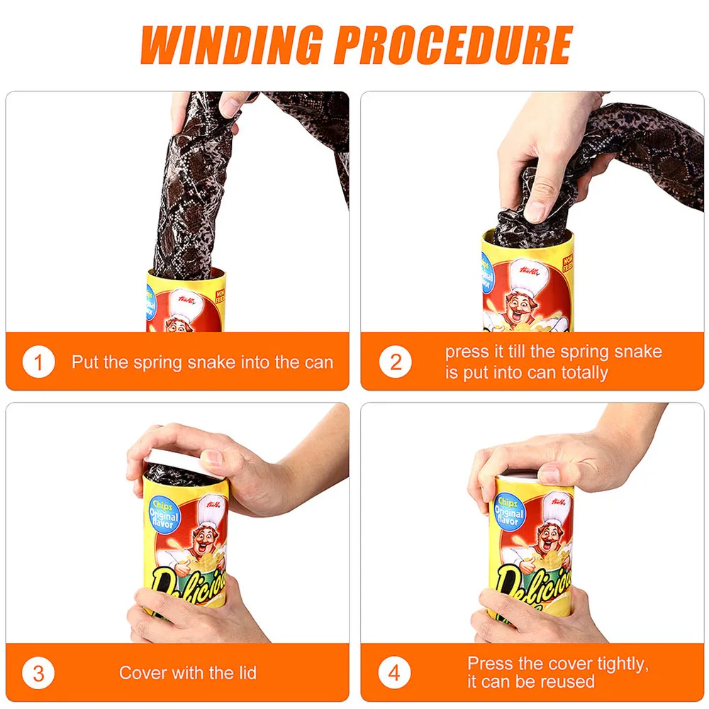 

4pcs April Fools' Day Potato Chip Snake in A Can Party Funny Shocking Toys