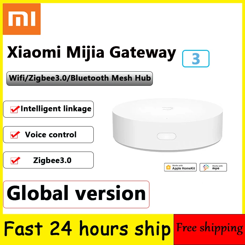 Шлюз Xiaomi Mijia для умного дома многорежимный шлюз ZigBee 3 0 Wi Fi Bluetooth сетевой хаб