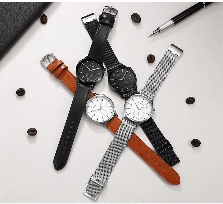 Часы CRRJU мужские наручные кварцевые Модные индивидуальные дизайнерские