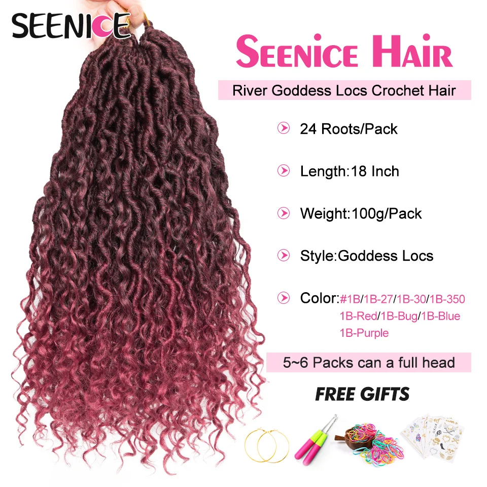 Crochet Braids Hair Synthetic Passion Twist River Goddess Faux Locs Braiding Hair Extensions Ombre Brown Curly For Black Women images - 6