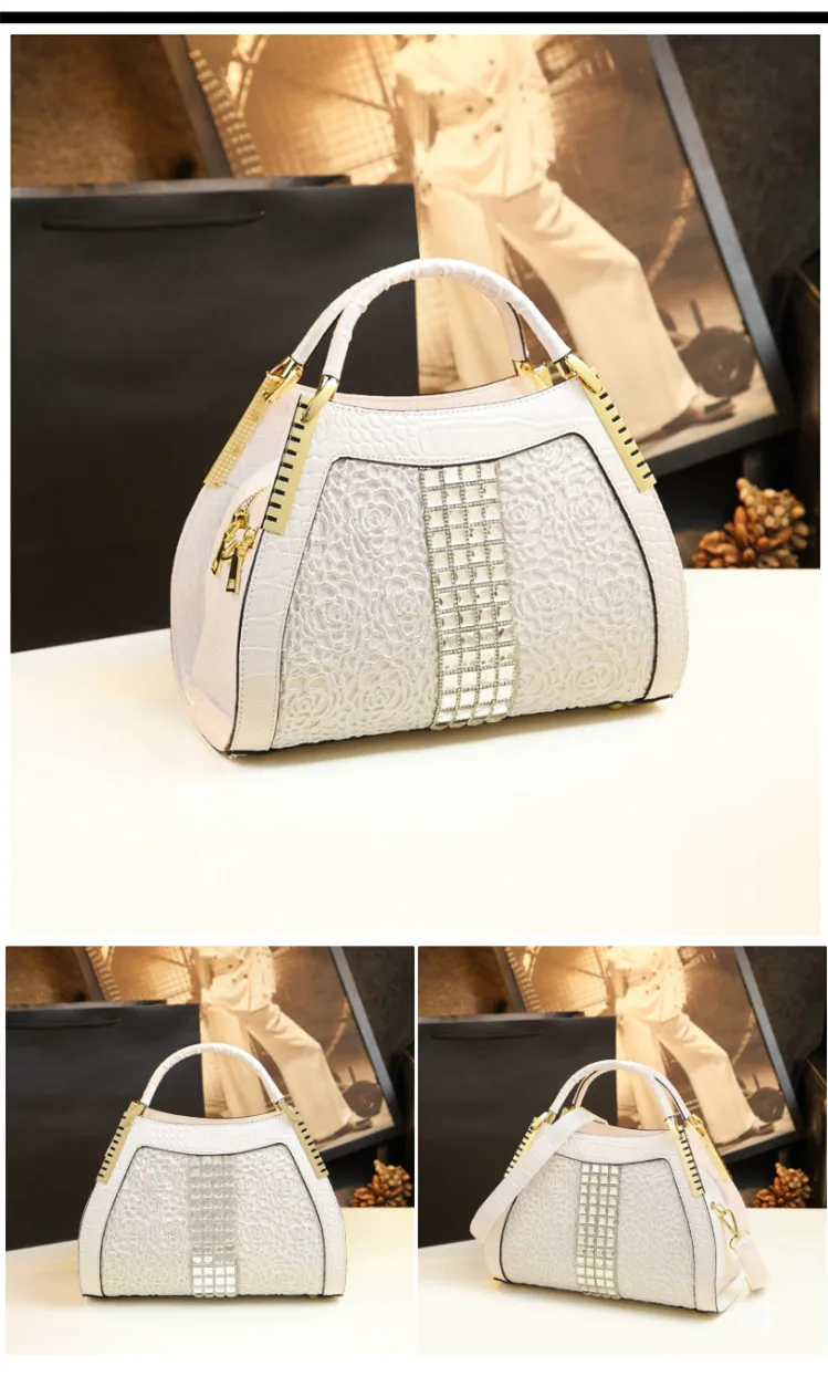 Роскошная модная сумка стразы женская вечерняя со стразами и кружевом кожаная