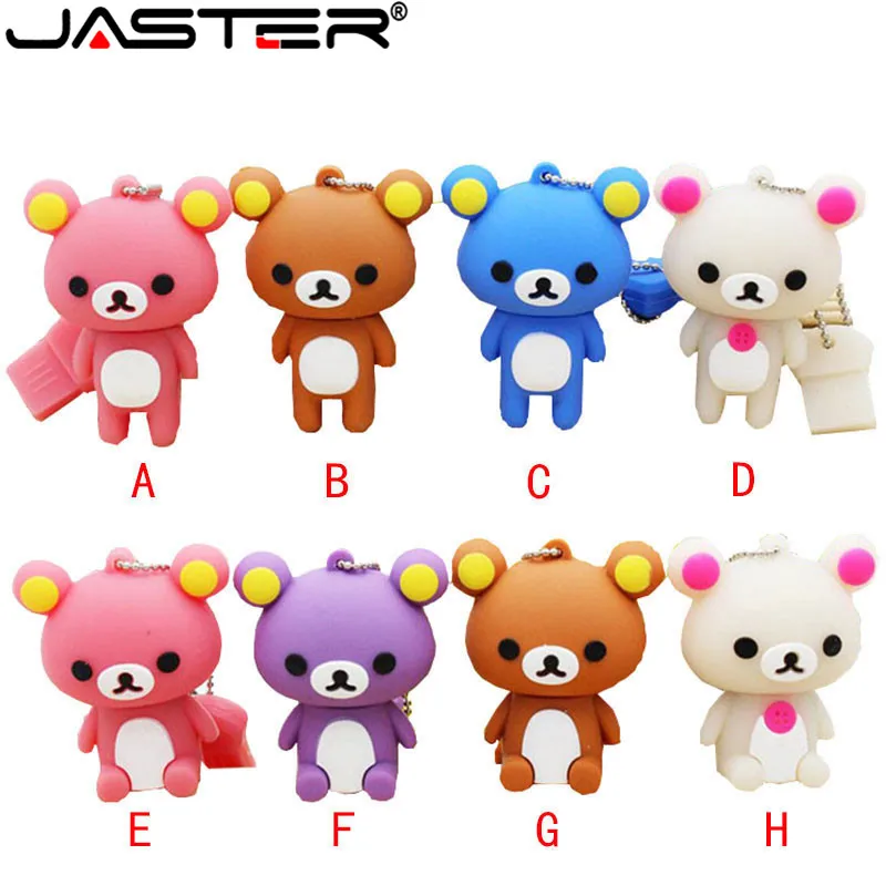 JASTER Lovely Медведь от pendrive цепочка для ключей Флеш накопитель 4gb/8gb/16gb/32gb/64gb карту