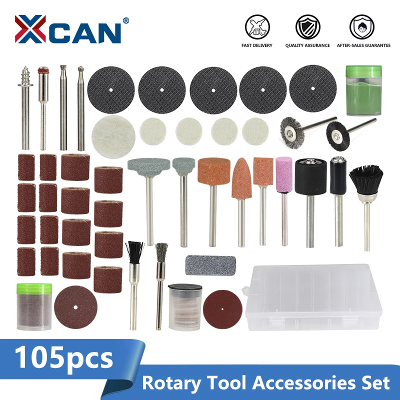 

XCAN 105pcs Rotary Tool Accessory 105pcs 1/8''(3.175mm) Shank Polishing Sanding Cutting For Dremel Rotary Tools