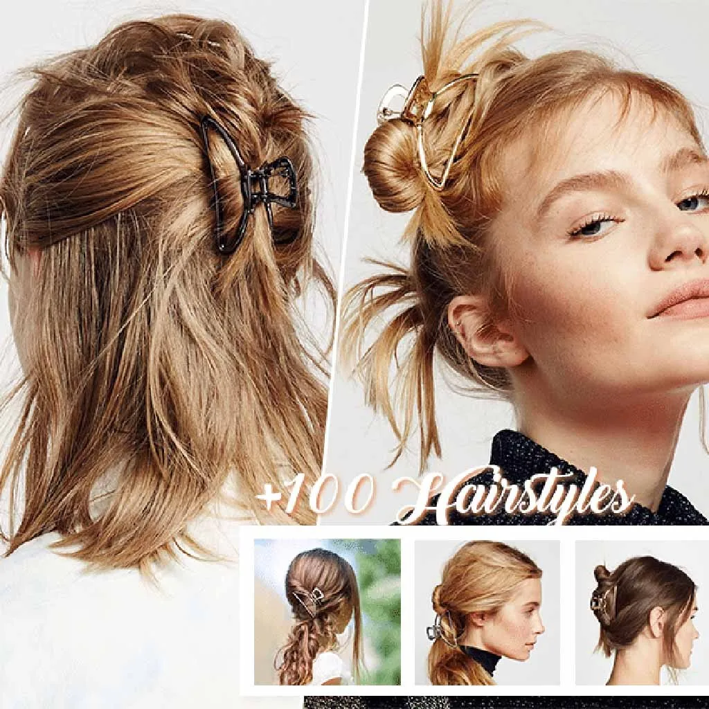 Однотонный зажим для волос большого размера ленивая луна простой металлический