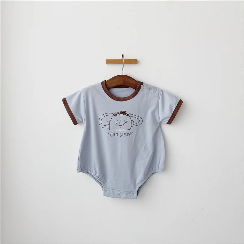 Летняя Новинка милое цельное боди для мальчиков и девочек детская треугольная