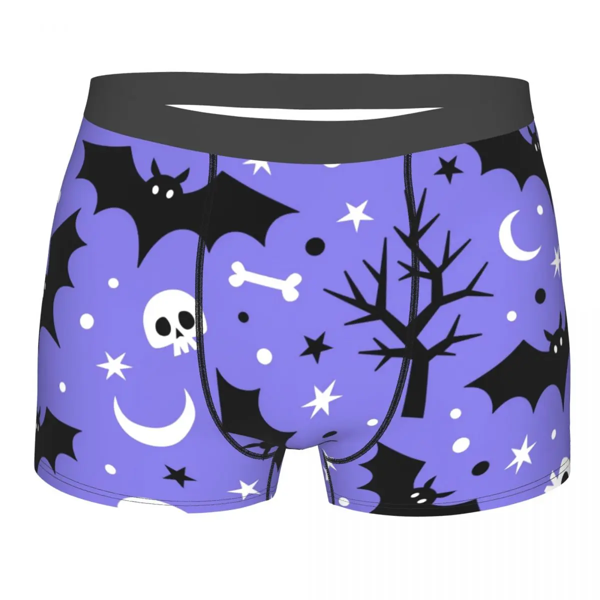 Underwear Men Boxers Bats Moons Skulls And Trees Sexy Boxer Underwear Male Panties Underpants Boxershorts Homme