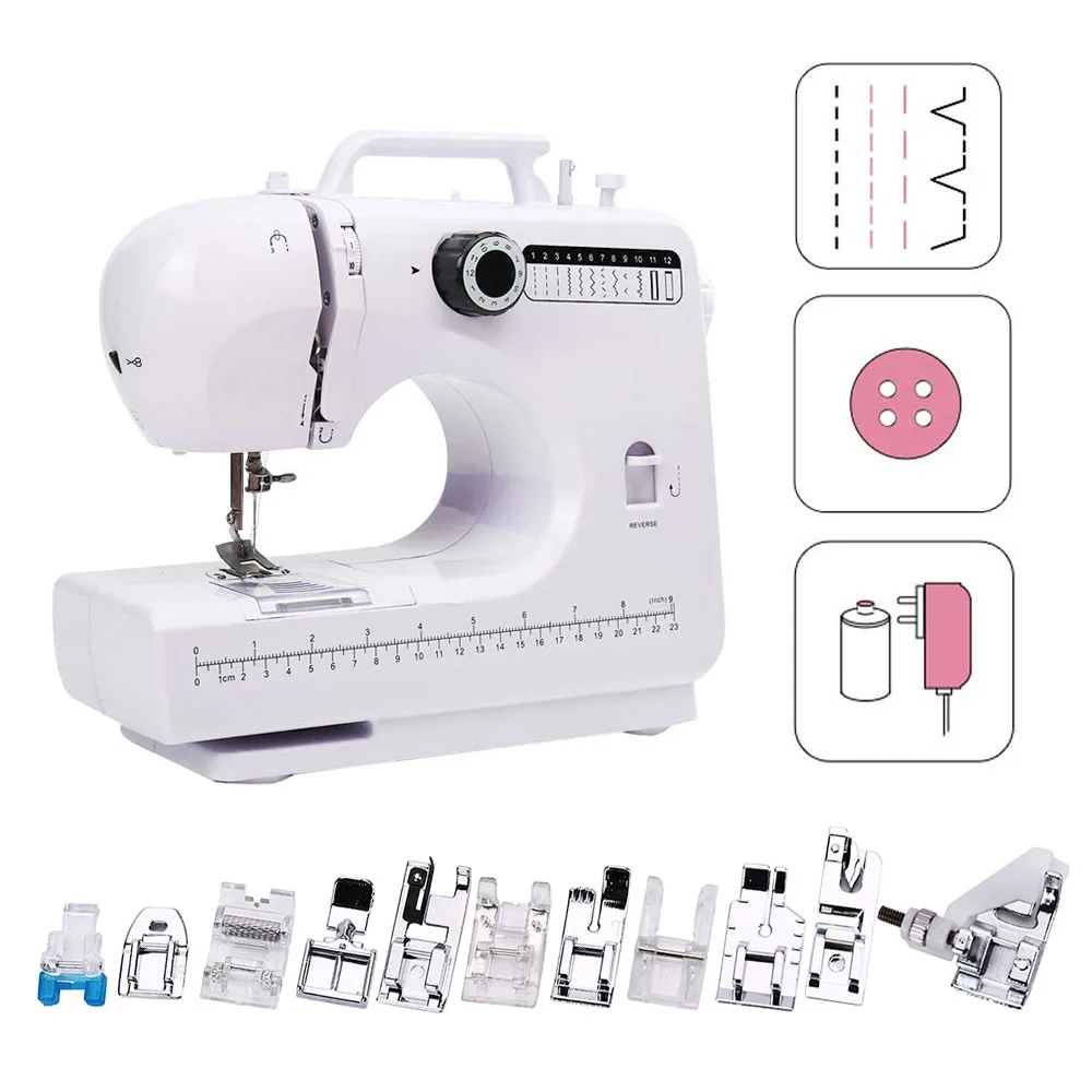 

Машинка швейная мульти-функциональная, 12 стежков, с педалью