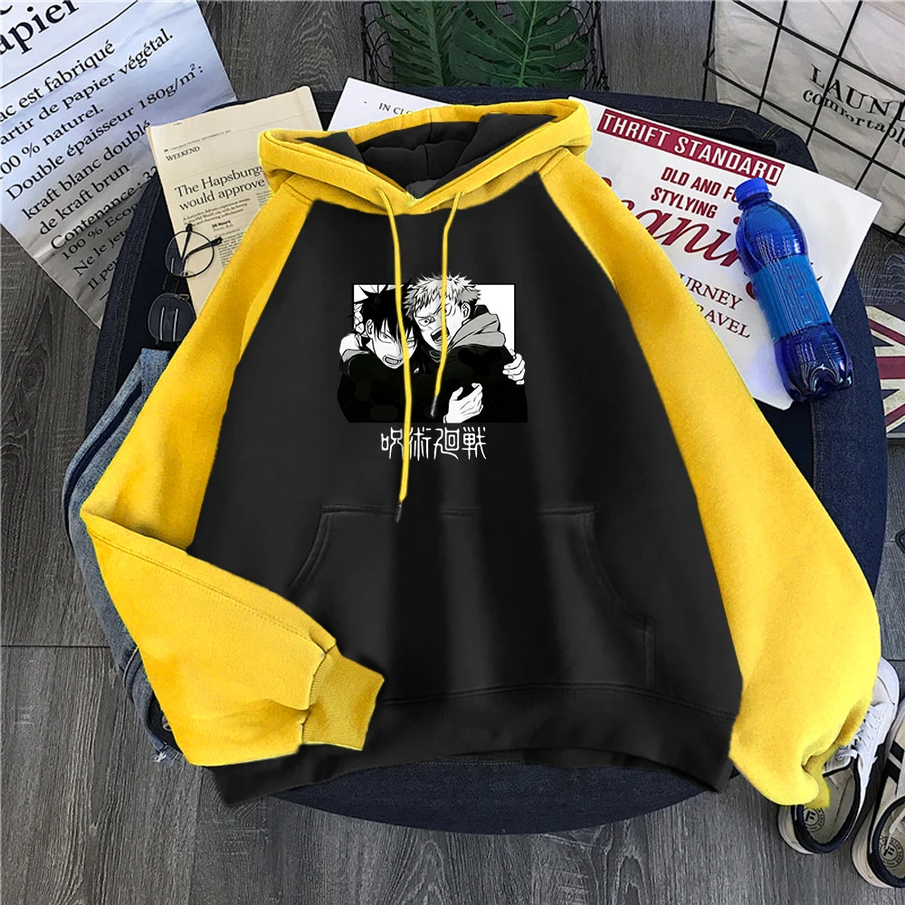 

Женский пуловер с капюшоном, Свободный свитшот с капюшоном в стиле аниме «джуютсу» и «реглан», 2020