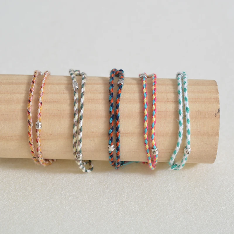 Tibetan Buddhist Lucky Woven Amulet Tibetan Cord Bracelets& Bangles For Women Men Handmade Rope Buddha Anklet Bracelet
