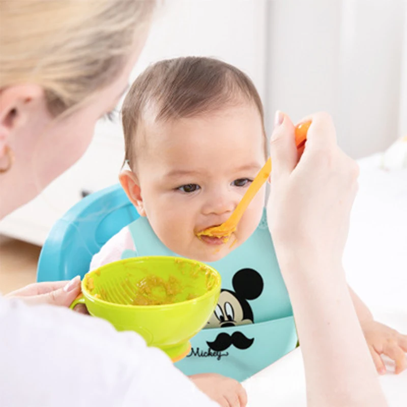 Disney Silica Gel Baby Bibs Cartoon Pattern Toddler Saliva Towel Fit 0-3 Years Old Infant Burp Cloths Feeding | Детская одежда и