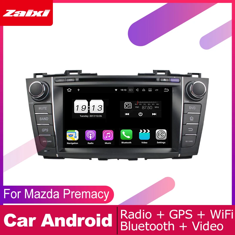 Автомобильный DVD плеер ZaiXi 2 DIN GPS навигация для Mazda Premacy 2010 ~ 2018 Автомобильная